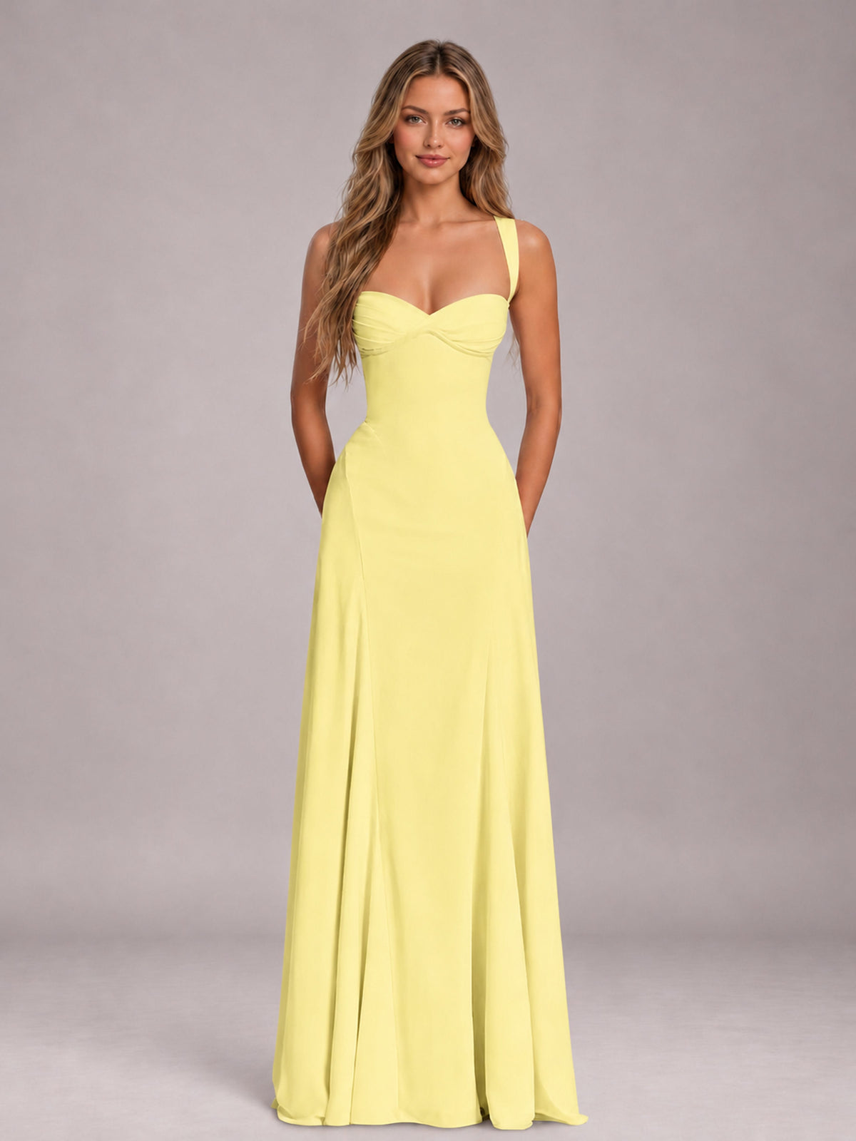 Daffodil A-Line Sweetheart Sleeveless Floor-Length Bridesmaid Dress