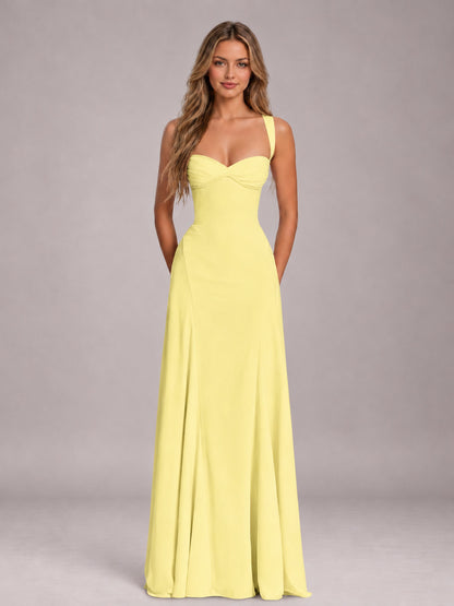 Daffodil A-Line Sweetheart Sleeveless Floor-Length Bridesmaid Dress