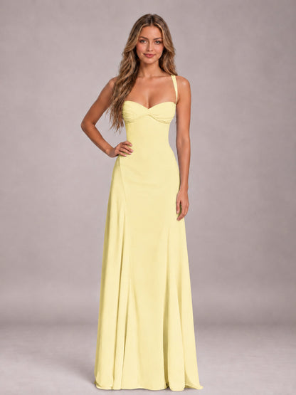 Daffodil A-Line Sweetheart Sleeveless Floor-Length Bridesmaid Dress