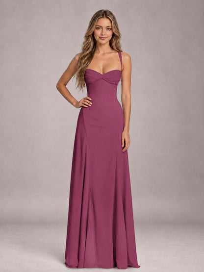 Desert Rose A-Line Sweetheart Sleeveless Floor-Length Bridesmaid Dress