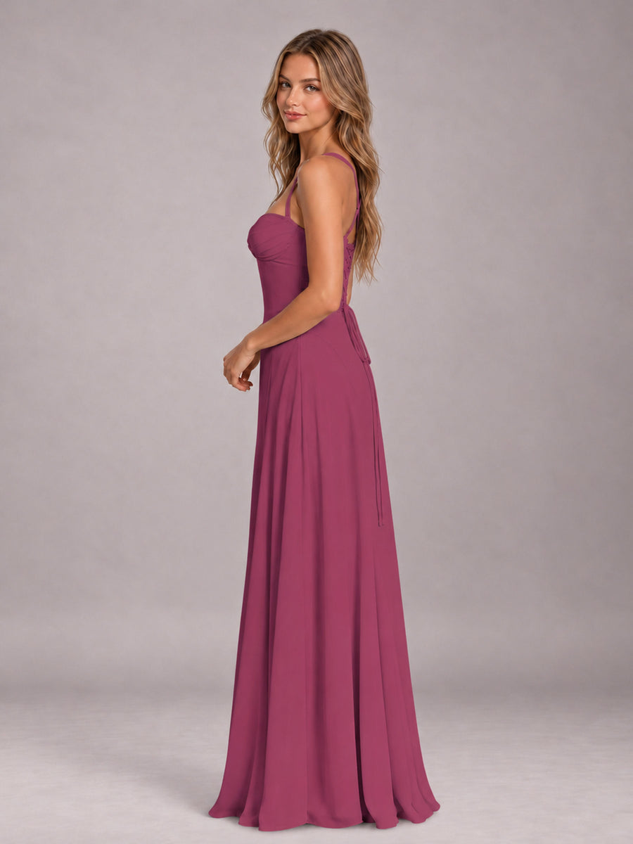 Desert Rose A-Line Sweetheart Sleeveless Floor-Length Bridesmaid Dress