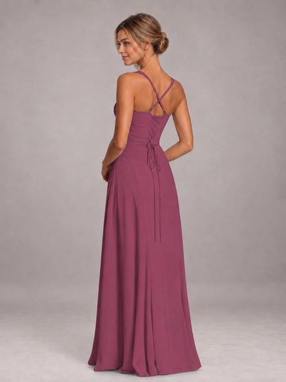Desert Rose A-Line Sweetheart Sleeveless Floor-Length Bridesmaid Dress