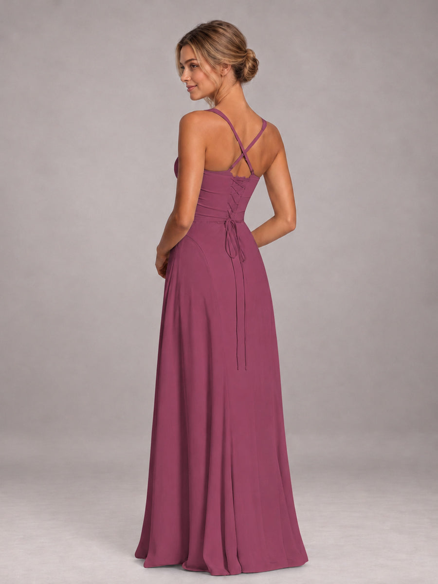 Desert Rose A-Line Sweetheart Sleeveless Floor-Length Bridesmaid Dress