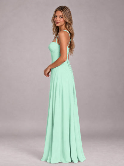 Mint Green A-Line Sweetheart Sleeveless Floor-Length Bridesmaid Dress