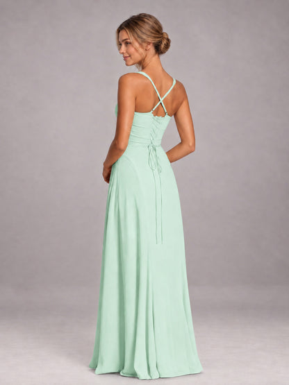 Mint Green A-Line Sweetheart Sleeveless Floor-Length Bridesmaid Dress