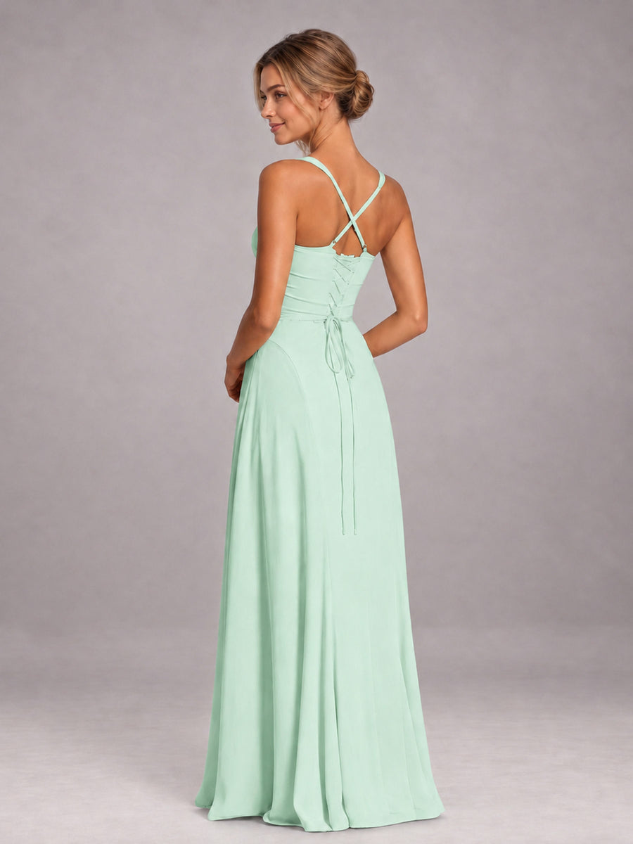 Mint Green A-Line Sweetheart Sleeveless Floor-Length Bridesmaid Dress