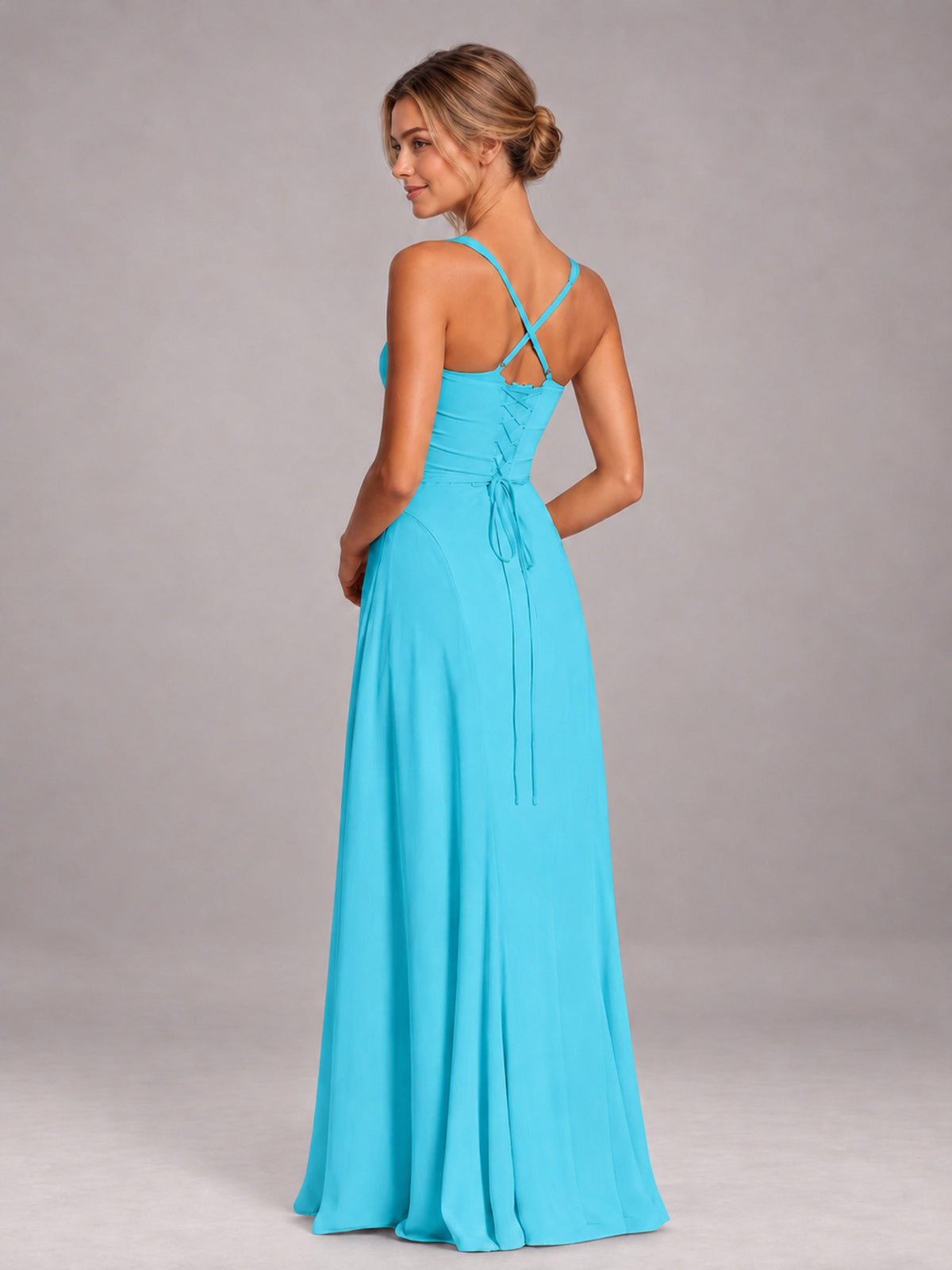 Pool A-Line Sweetheart Sleeveless Floor-Length Bridesmaid Dress