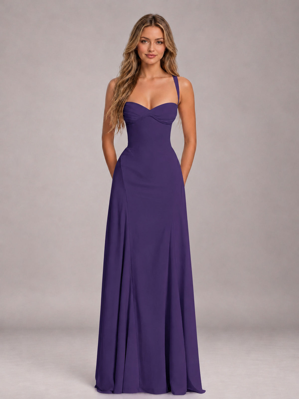 Regency A-Line Sweetheart Sleeveless Floor-Length Bridesmaid Dress