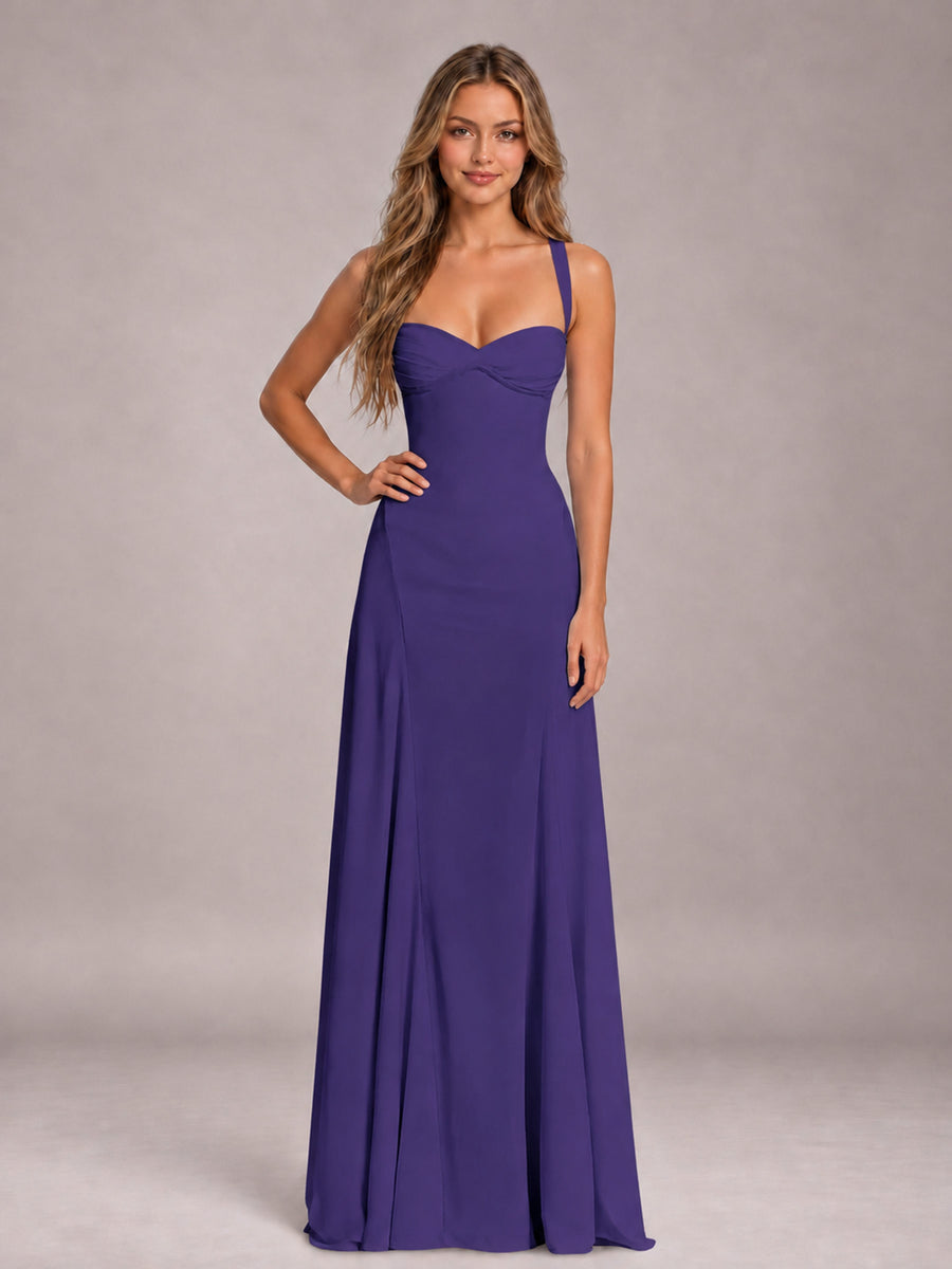 Regency A-Line Sweetheart Sleeveless Floor-Length Bridesmaid Dress