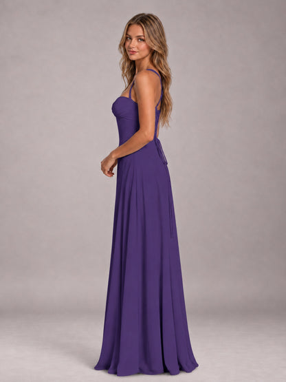 Regency A-Line Sweetheart Sleeveless Floor-Length Bridesmaid Dress