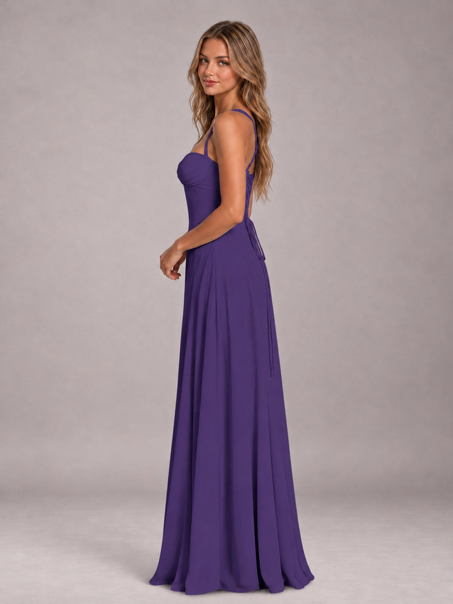 Regency A-Line Sweetheart Sleeveless Floor-Length Bridesmaid Dress