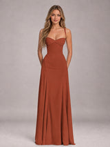 A-Line Sweetheart Sleeveless Floor-Length Bridesmaid Dress