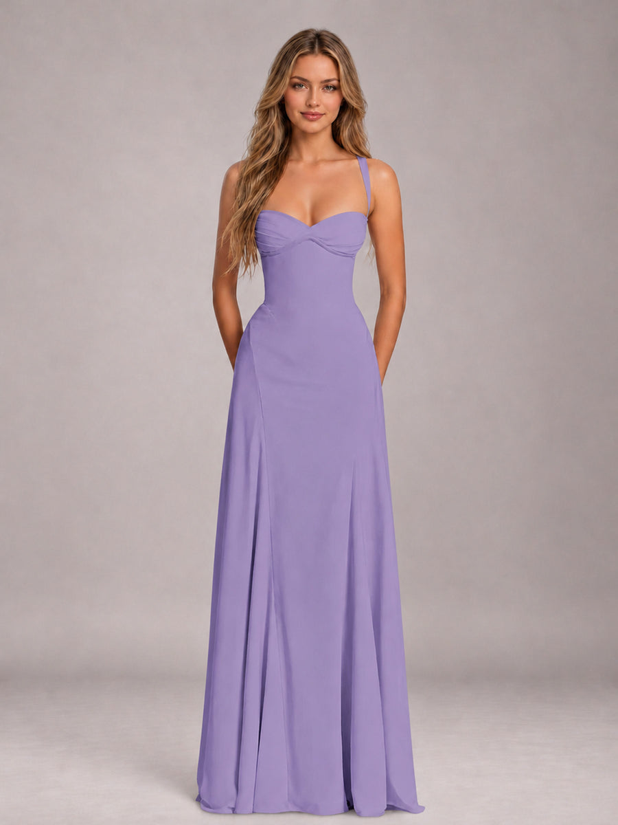 Tahiti A-Line Sweetheart Sleeveless Floor-Length Bridesmaid Dress