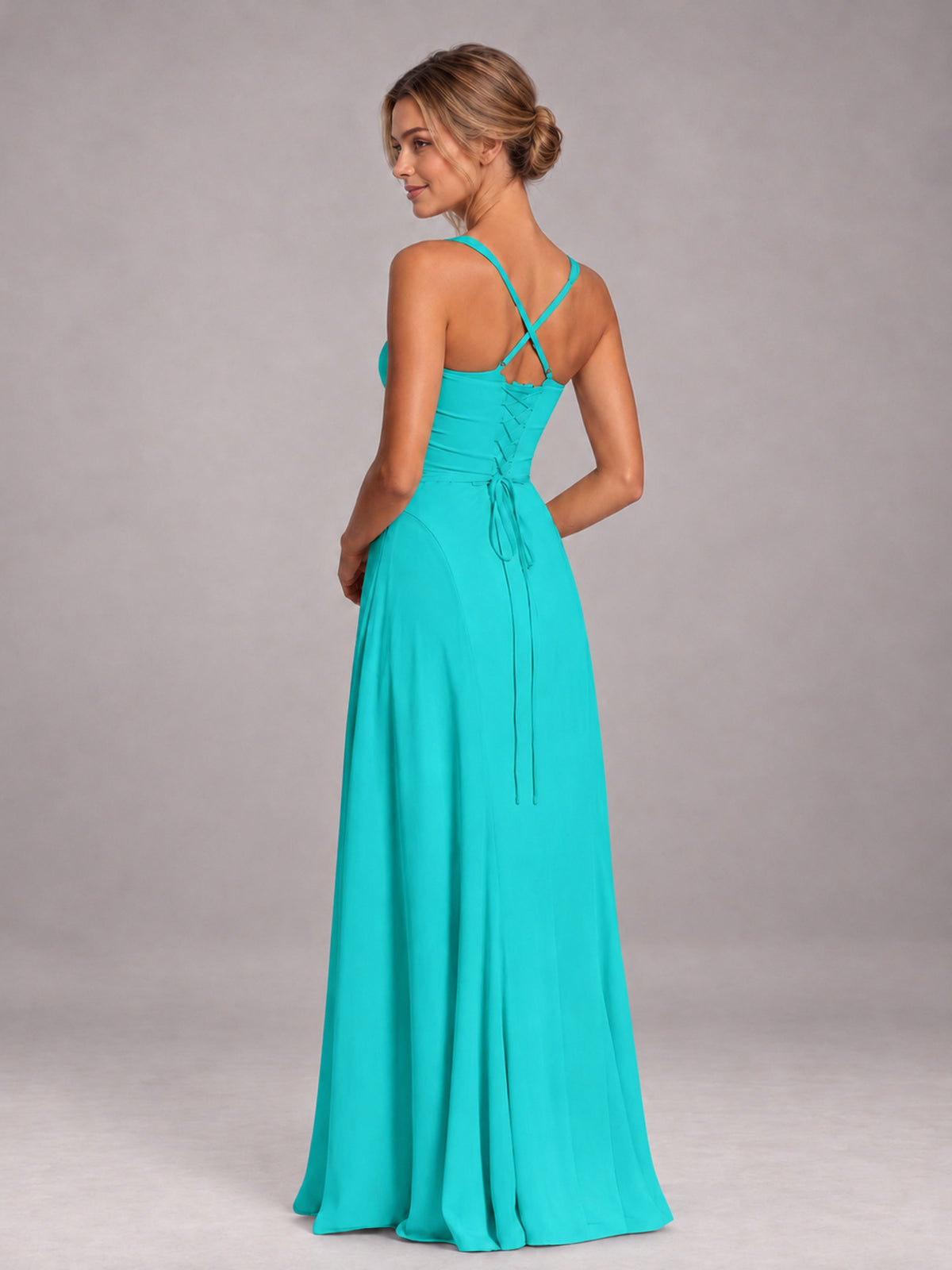 Turquoise A-Line Sweetheart Sleeveless Floor-Length Bridesmaid Dress