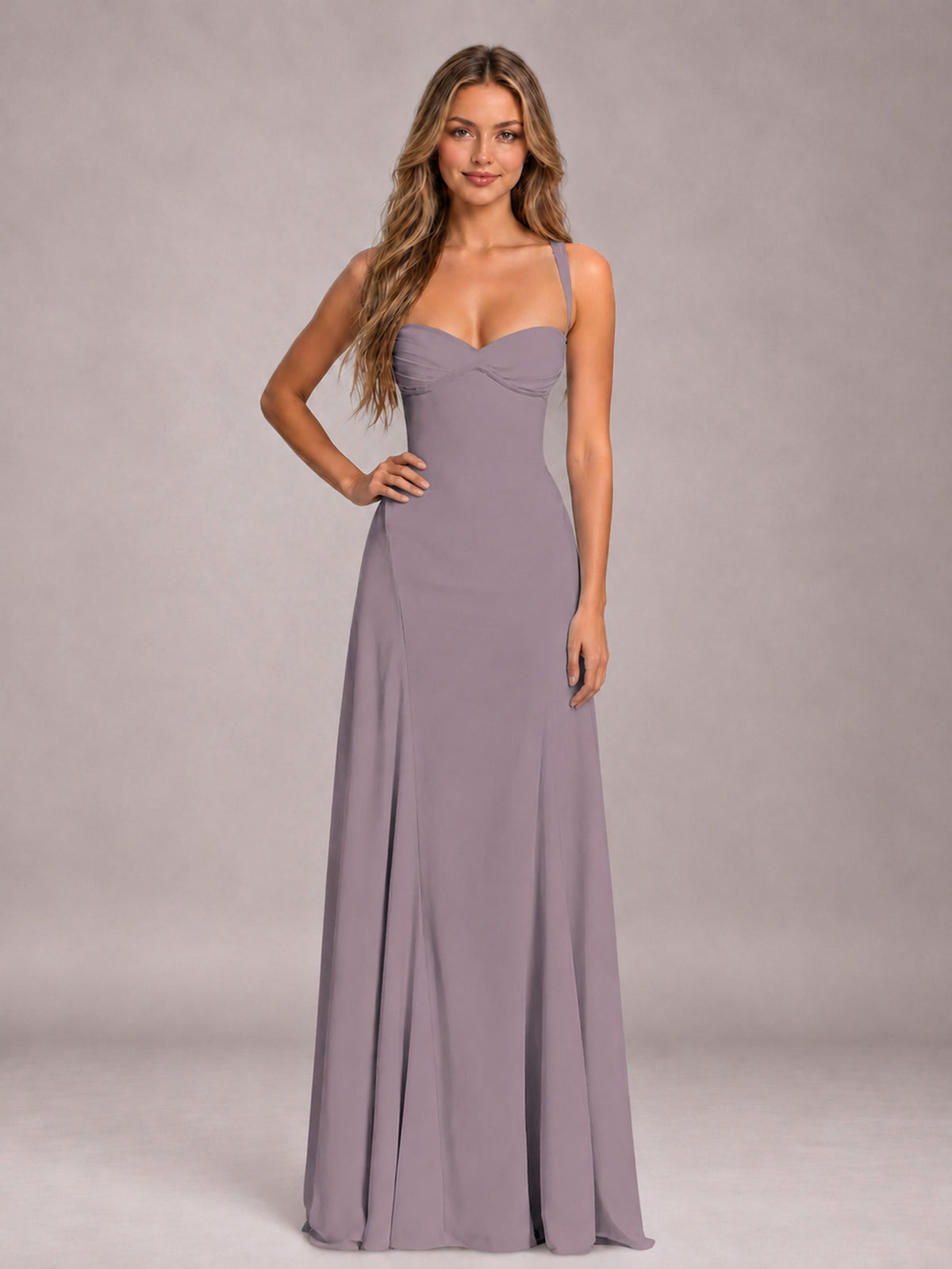 Wisteria A-Line Sweetheart Sleeveless Floor-Length Bridesmaid Dress
