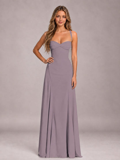 Wisteria A-Line Sweetheart Sleeveless Floor-Length Bridesmaid Dress