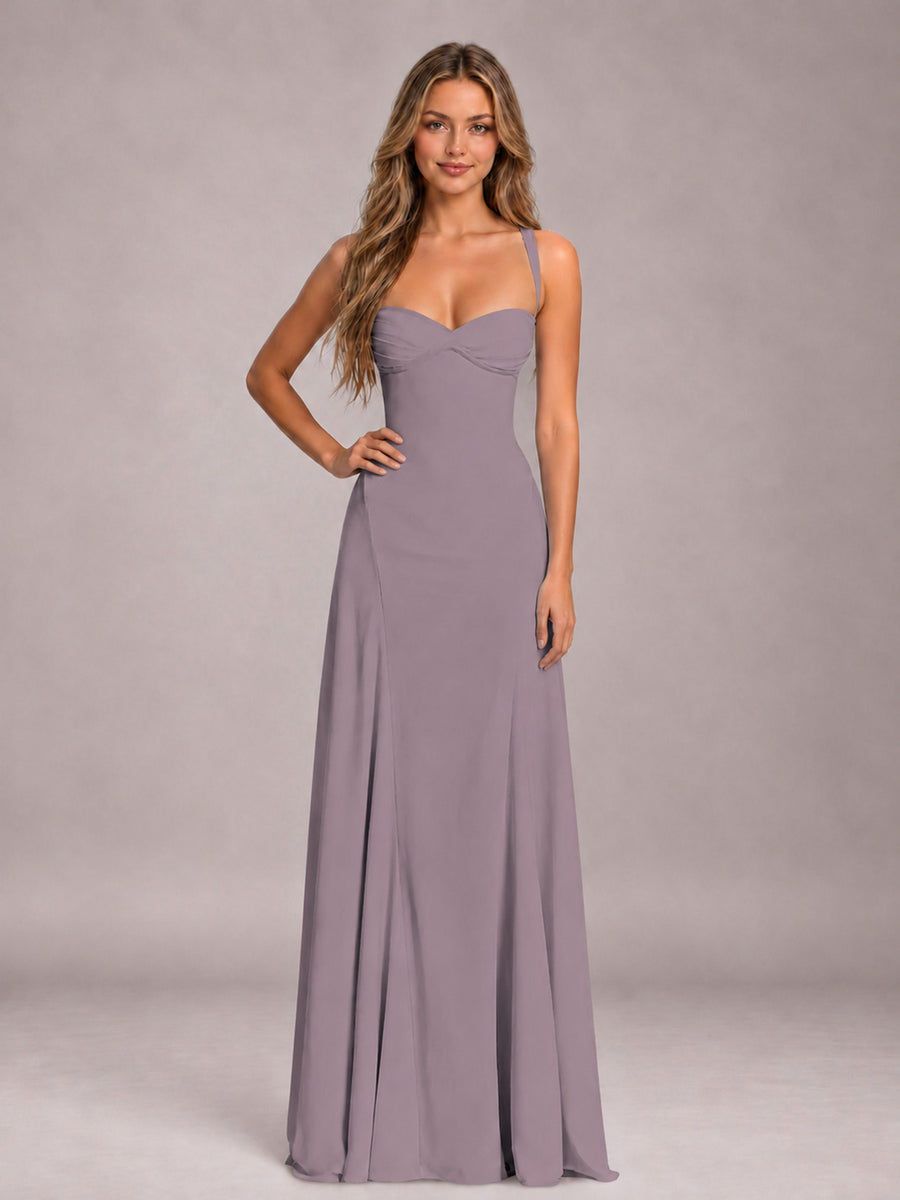 Wisteria A-Line Sweetheart Sleeveless Floor-Length Bridesmaid Dress