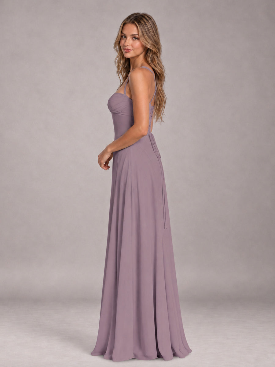 Wisteria A-Line Sweetheart Sleeveless Floor-Length Bridesmaid Dress