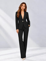 2 Pieces Slim Fit One Button Women's Suits for Commuting