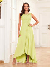 Charming Illusion Ruched High Low Chiffon Mother Of The Bride Dresses