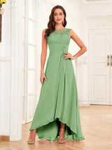 Charming Illusion Ruched High Low Chiffon Mother Of The Bride Dresses