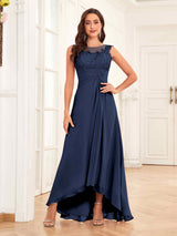 Charming Illusion Ruched High Low Chiffon Mother Of The Bride Dresses