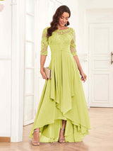 Chic Half Sleeves Ruffles Lace Appliques Mother Of The Bride Dresses