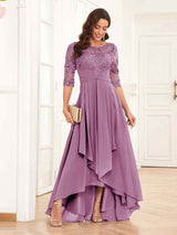 Chic Half Sleeves Ruffles Lace Appliques Mother Of The Bride Dresses