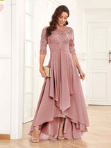 Chic Half Sleeves Ruffles Lace Appliques Mother Of The Bride Dresses