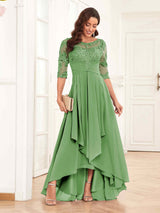 Chic Half Sleeves Ruffles Lace Appliques Mother Of The Bride Dresses