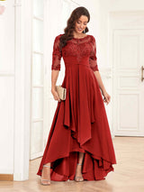 Chic Half Sleeves Ruffles Lace Appliques Mother Of The Bride Dresses