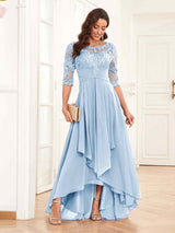 Chic Half Sleeves Ruffles Lace Appliques Mother Of The Bride Dresses