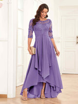 Chic Half Sleeves Ruffles Lace Appliques Mother Of The Bride Dresses