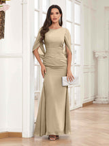 Chic Pleated Trumpet Floor Length Chiffon Mother Of The Bride Dresses