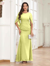 Chic Pleated Trumpet Floor Length Chiffon Mother Of The Bride Dresses