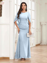 Chic Pleated Trumpet Floor Length Chiffon Mother Of The Bride Dresses