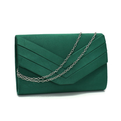 Classic Envelope Evening Clutch Purse with Detachable Chain Strap for Wedding & Party