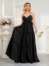 Classy Spaghetti Straps Ruched Floor Length Chiffon Bridesmaid Dresses