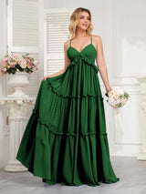 Classy Spaghetti Straps Ruched Floor Length Chiffon Bridesmaid Dresses