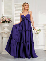 Classy Spaghetti Straps Ruched Floor Length Chiffon Bridesmaid Dresses