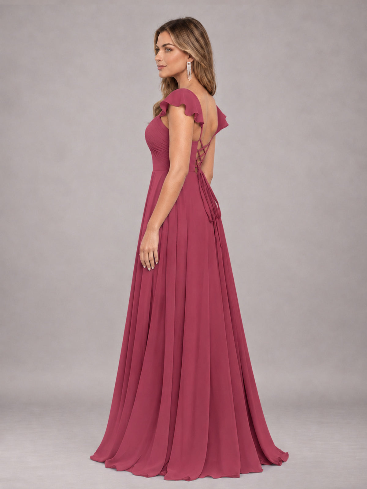 Cinnamon Rose Classy Sweetheart Pleated Chiffon Bridesmaid Dress With Pockets