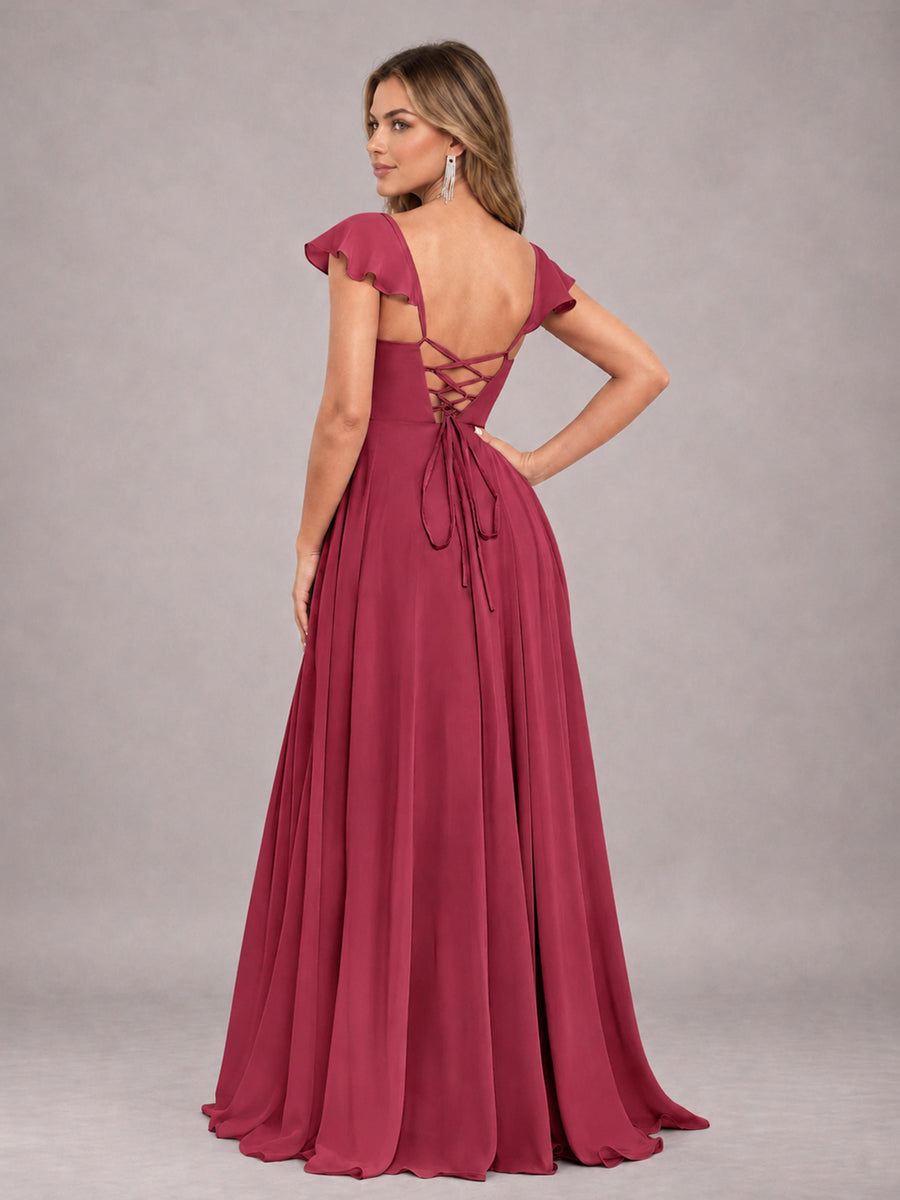 Cinnamon Rose Classy Sweetheart Pleated Chiffon Bridesmaid Dress With Pockets