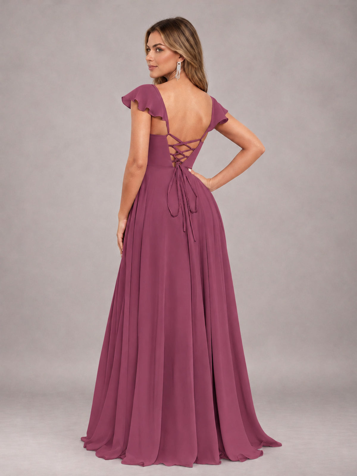 Desert Rose Classy Sweetheart Pleated Chiffon Bridesmaid Dress With Pockets