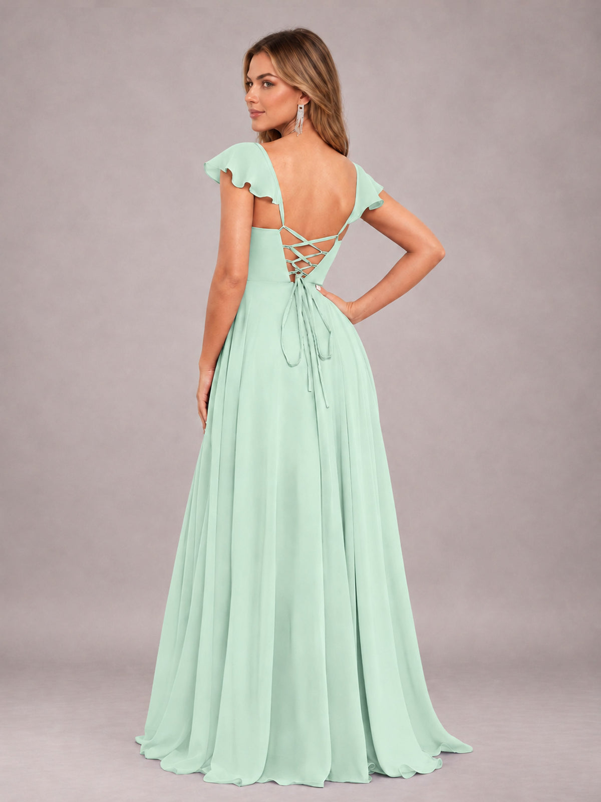 Mint Green Classy Sweetheart Pleated Chiffon Bridesmaid Dress With Pockets
