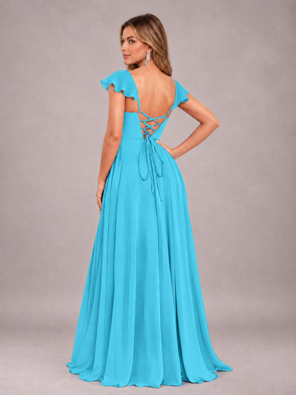 Pool Classy Sweetheart Pleated Chiffon Bridesmaid Dress With Pockets