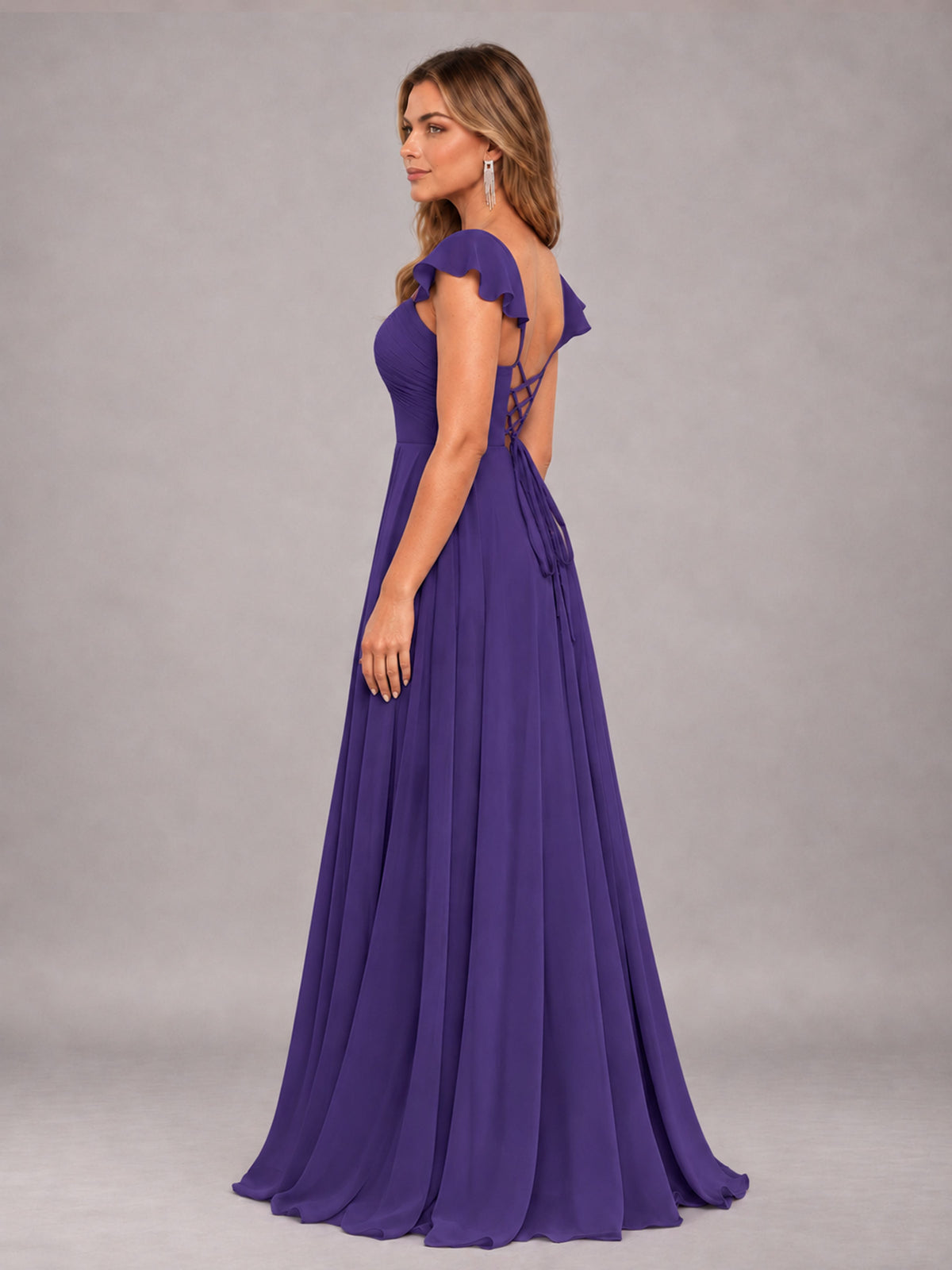 Regency Classy Sweetheart Pleated Chiffon Bridesmaid Dress With Pockets