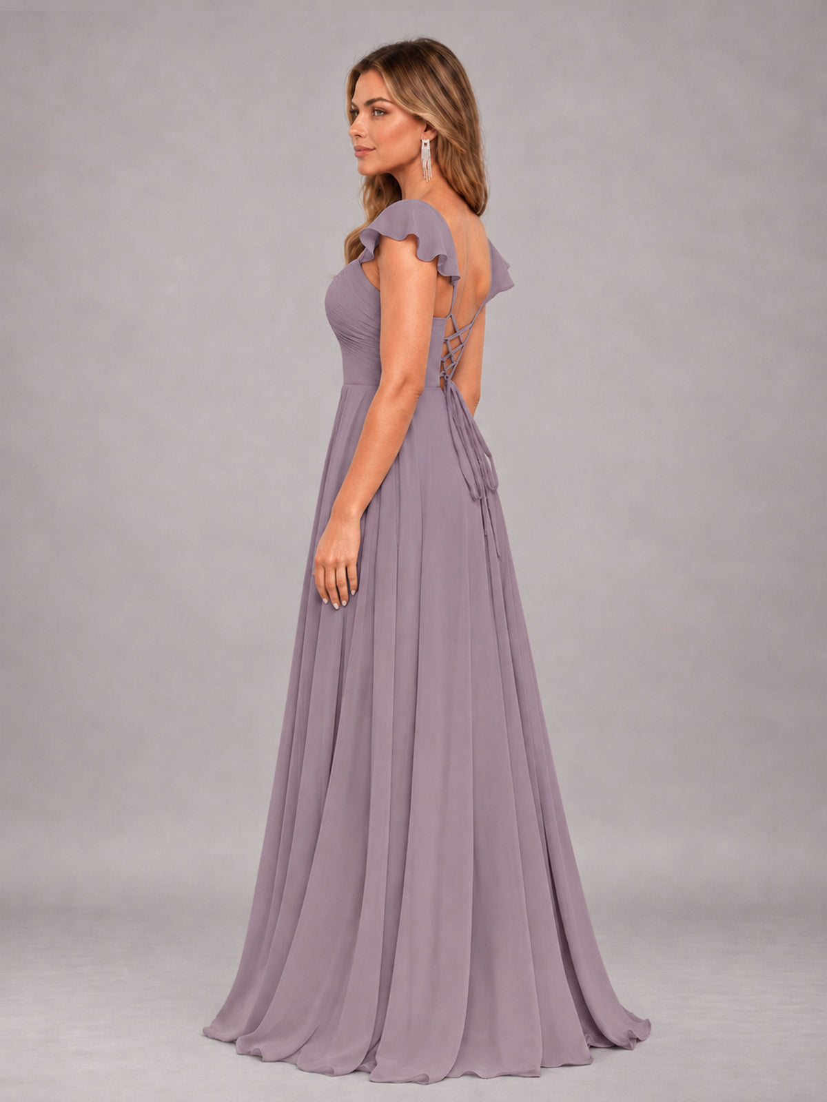 Wisteria Classy Sweetheart Pleated Chiffon Bridesmaid Dress With Pockets