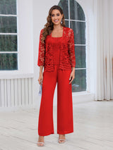 Classy Three Pieces Lace Chiffon Mother Of The Bride Dresses