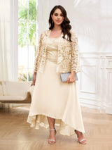 Couture Two Pieces Lace High Low Plus Size Mother Of The Bride Dresses