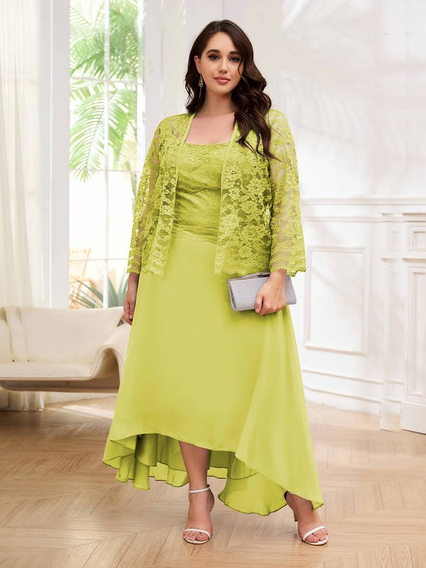 Daffodil Couture Two Pieces Lace High Low Plus Size Mother Of The Bride Dresses
